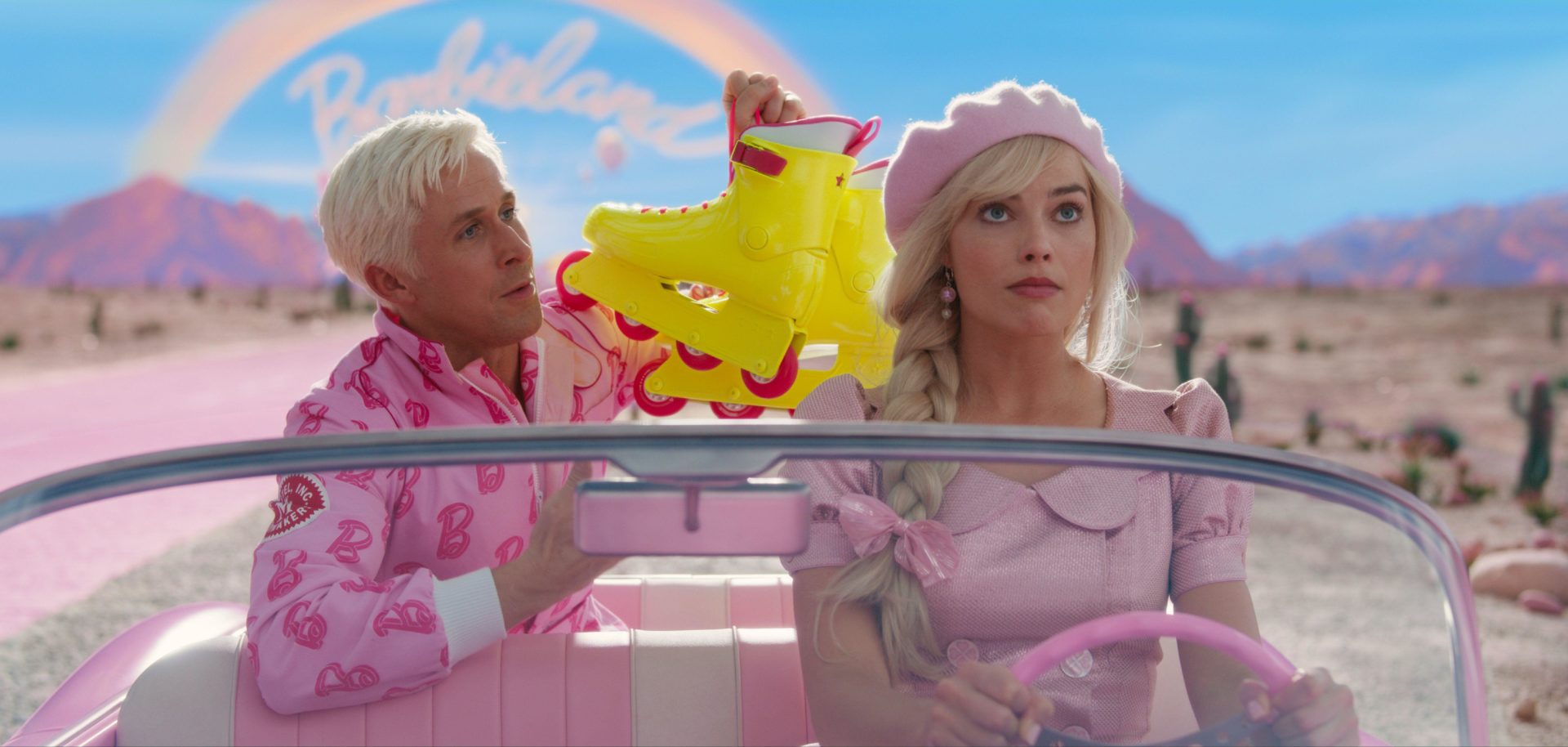 Ryan Gosling and Margot Robbie in Warner Bros' Barbie.