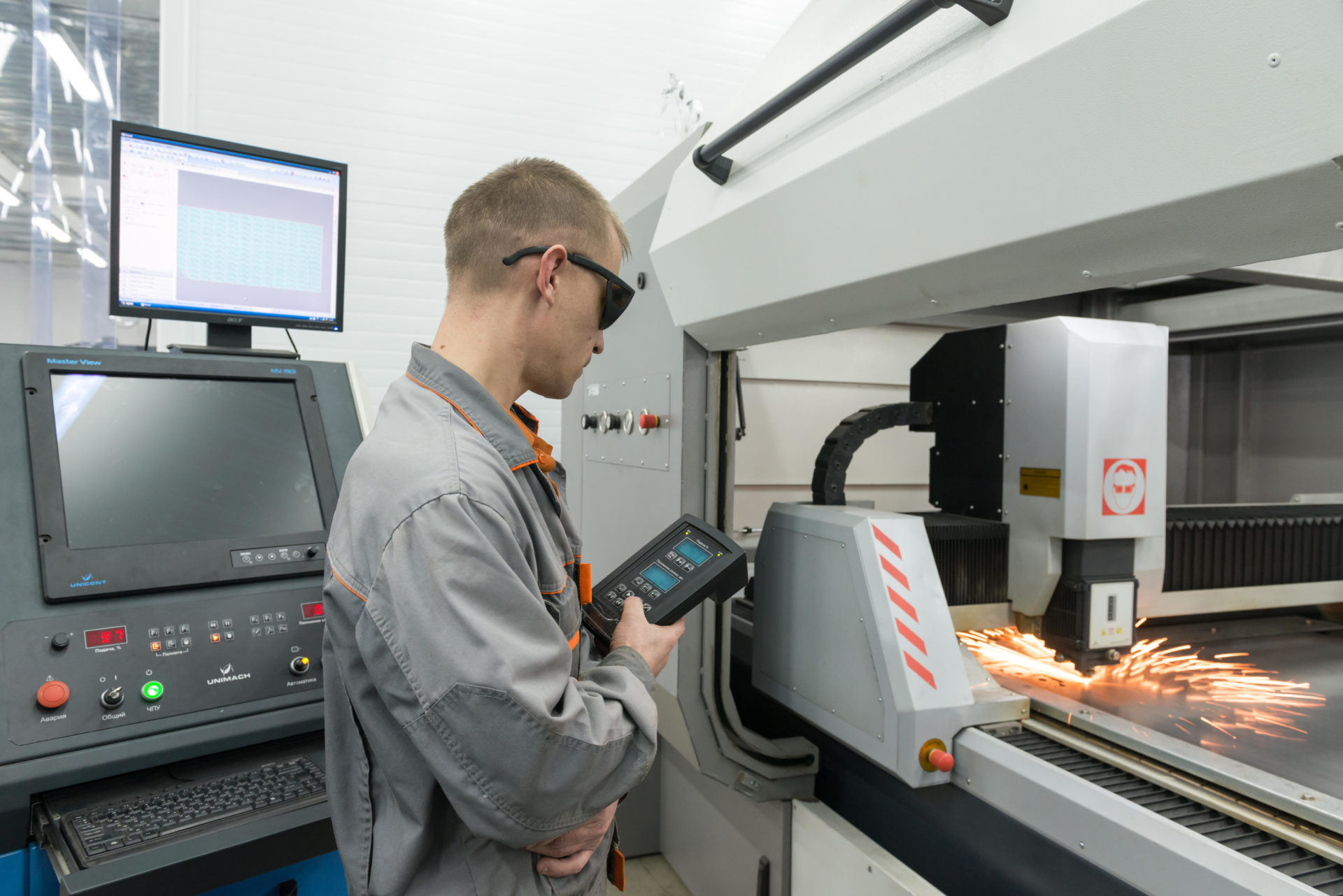 Production of electronic components at high-tech factory.